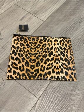 Leopard Zipper Bag Pouch School Supplies Office Trendy New